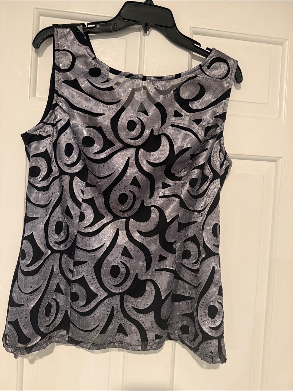 Onyx Nite Silver & Black Patterned Camisole